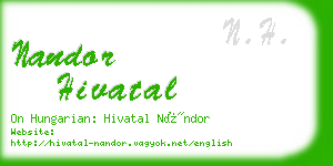 nandor hivatal business card
